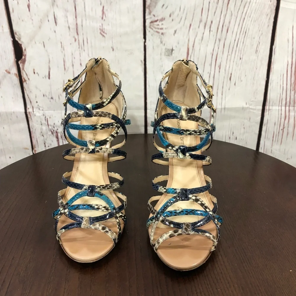 Alexandre Birman Blue Snakeskin Strappy Gladiator Sandals U.S Women’s 10